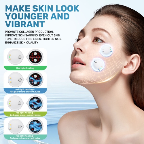 Red Light Facial Micro-current Pulse Massage Skin Rejuvenation Beauty Improvement Facial Fine Lines Massager