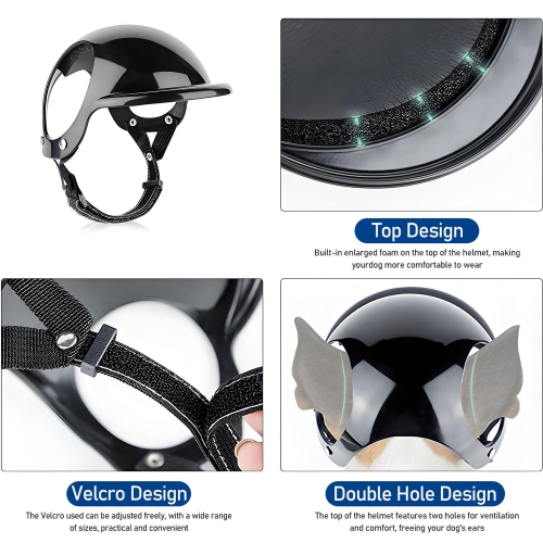 Dog Helmets Large Size Helmets with Ear Motorcycle Dog Helmets Multi-Sport Dog Hard Hat Outdoor for Dogs