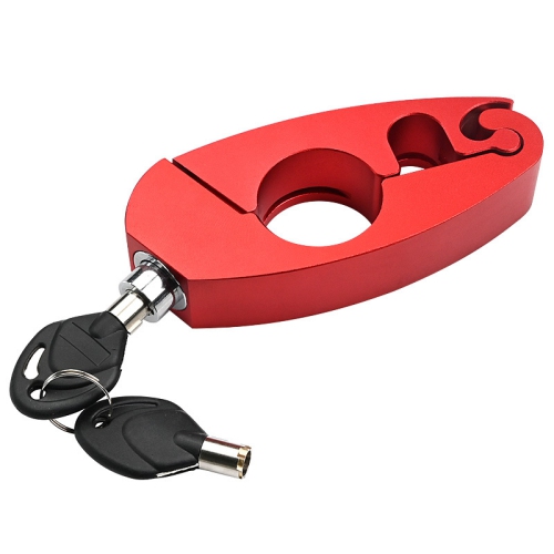 Motorcycle handlebar lock, bicycle anti-theft lock, motorcycle handlebar brake clutch safety lock - red