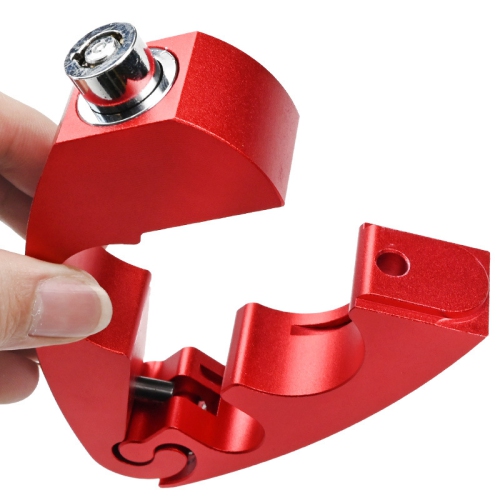 Motorcycle handlebar lock, bicycle anti-theft lock, motorcycle handlebar brake clutch safety lock - red