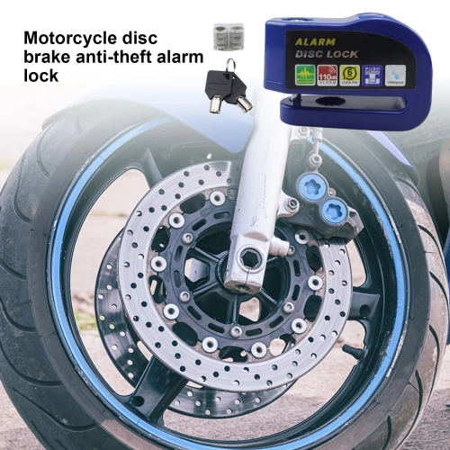 Disc Brake Lock, Extra Strong 110db Alarm Anti-Theft Motorcycle/Bicycle Lock, Heavy Duty Security Disc Lock with Key for Motorcycles, Scooters and