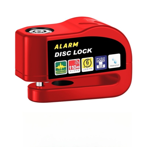 Disc Brake Lock, Extra Strong 110db Alarm Anti-Theft Motorcycle/Bicycle Lock, Heavy Duty Security Disc Lock with Key for Motorcycles, Scooters and