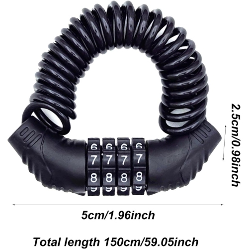 Motorcycle Helmet Lock | Light Motorcycle Lock | Scooter Helmet Safety Lock, Motorcycle Helmet Chain Lock, Retractable Cable Lock