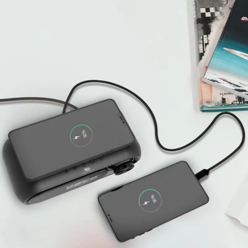 Portable Bluetooth Speaker with Clock, 30 Levels of Volume, LED Time Display, 10W Wireless Charging and USB Charger, Multi-Function Digital Clock