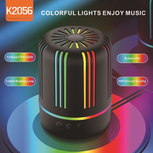 K2056 Bluetooth speaker colorful luminous home wired USB computer desktop high volume small speaker