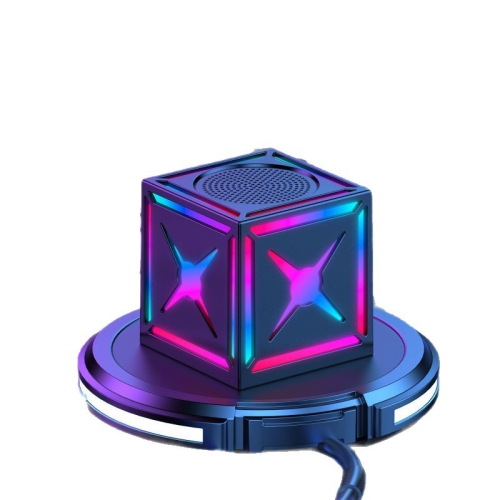 CHSSHA00  Warrior Cube Speaker Wireless Bluetooth Color Light Speaker Subwoofer Portable Small Mecha Mini Dormitory In Black