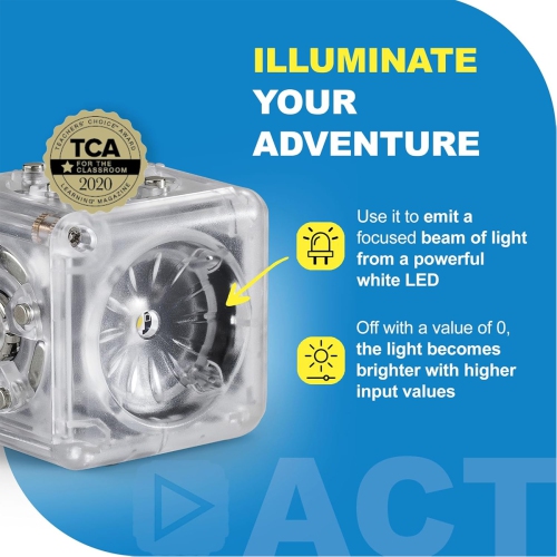 Modular Robotics Flashlight Cubelet Robot Cube Blocks - STEM Robot Cube for Home and Classroom Robotics - Ages 4+ Years