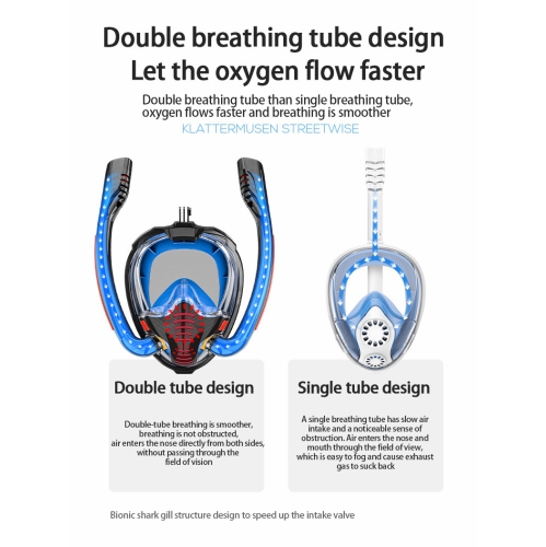 Lunettes de plongée à double tube entièrement sèches | Masque HD panoramique 180° | Étanche et étanche | Équipement de plongée avec tuba pour adultes