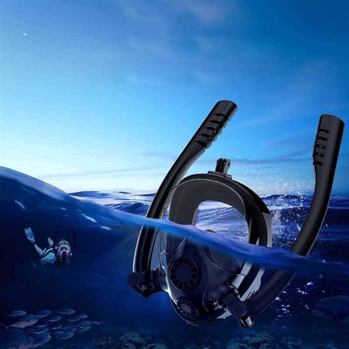 Full Face Snorkel Full Face Snorkel Mask Safe Breathing 180° Panoramic Diving Mask With Dry Top System Leakproof Double Tube Snorkeling Suit Suitable