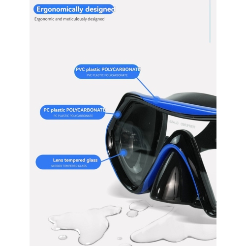 snorkeling two-piece set Tempered glass diving goggles + full dry breathing tube Anti-wave and anti-fog Ergonomic design Silicone mouthpiece Easy to