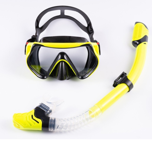 snorkeling two-piece set Tempered glass diving goggles + full dry breathing tube Anti-wave and anti-fog Ergonomic design Silicone mouthpiece Easy to