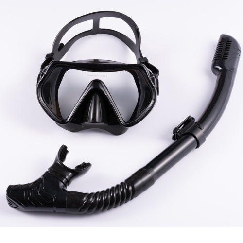 snorkeling two-piece set Tempered glass diving goggles + full dry breathing tube Anti-wave and anti-fog Ergonomic design Silicone mouthpiece Easy to
