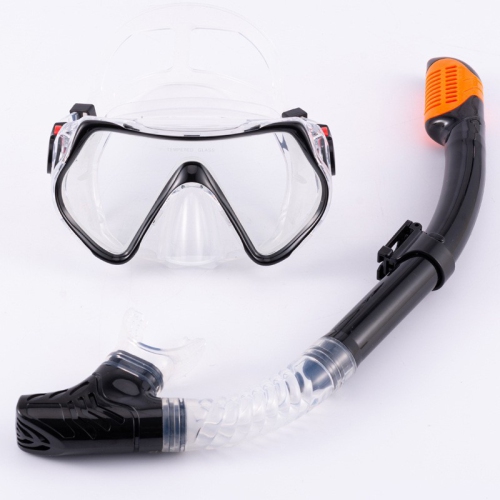 snorkeling two-piece set Tempered glass diving goggles + full dry breathing tube Anti-wave and anti-fog Ergonomic design Silicone mouthpiece Easy to