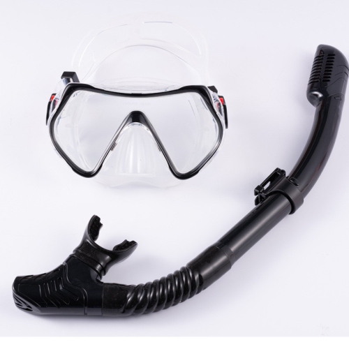 snorkeling two-piece set Tempered glass diving goggles + full dry breathing tube Anti-wave and anti-fog Ergonomic design Silicone mouthpiece Easy to
