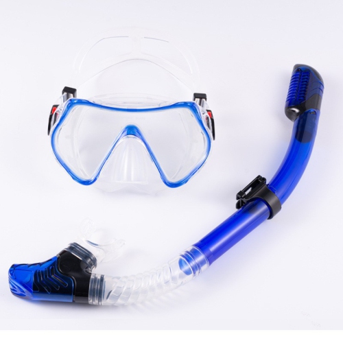 snorkeling two-piece set Tempered glass diving goggles + full dry breathing tube Anti-wave and anti-fog Ergonomic design Silicone mouthpiece Easy to