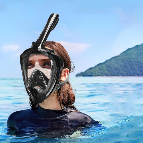 180° ultra-wide angle full dry snorkeling mask | dual airflow anti-fog system | comfortable silicone seal | adjustable headband | adult snorkeling