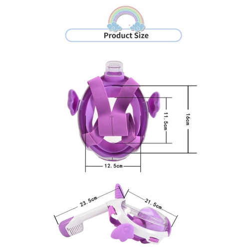 Children's 180° panoramic snorkeling mask - anti-fog and leak-proof, dry breathing system, adjustable straps - fun cartoon design to ensure