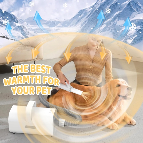 9-Speed Pro Dog Dryer - 300ft/s High-Speed, 70dB Quiet, 4 Nozzles & Negative Ion - Fast Drying for Small/Large Breeds with Smart Handle Design