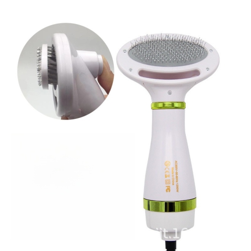 2-in-1 Pet Hair Dryer and Brush - 3 Temperature Settings, 60dB Quiet, Safe for Dogs/Cats - Ergonomic Design, Quick Detangling and Drying [One-button