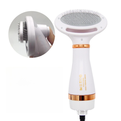 2-in-1 Pet Hair Dryer and Brush - 3 Temperature Settings, 60dB Quiet, Safe for Dogs/Cats - Ergonomic Design, Quick Detangling and Drying [One-button