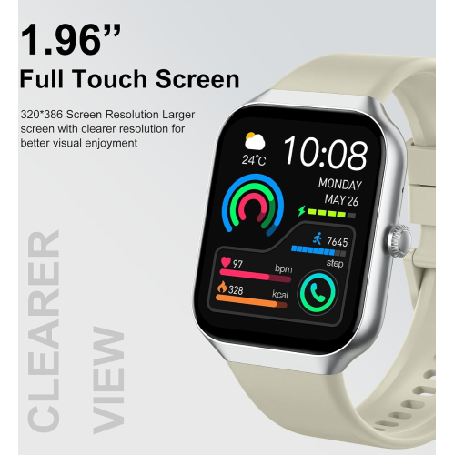 Smart Watch for Men Women, 1.96" HD 2025 Smartwatch with Heart Rate/Sleep Monitor/Pedometer/Calories, 113+ Sports Fitness Watch