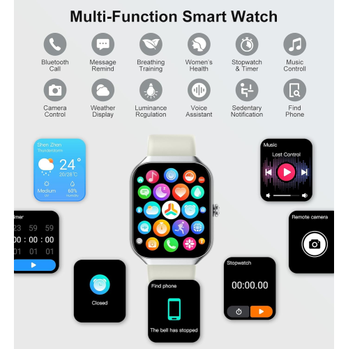 Smart Watch for Men Women, 1.96" HD 2025 Smartwatch with Heart Rate/Sleep Monitor/Pedometer/Calories, 113+ Sports Fitness Watch