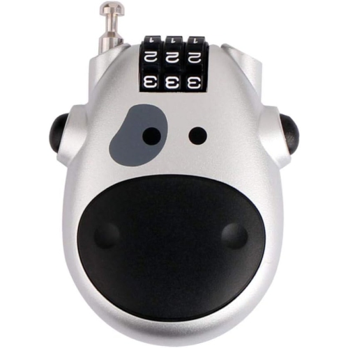 GREEN SCENIC  Three-Digit Password Steel Wire Rope Helmet Lock, Retractable Cow Lock, Anti-Theft Motorcycle Lock—White