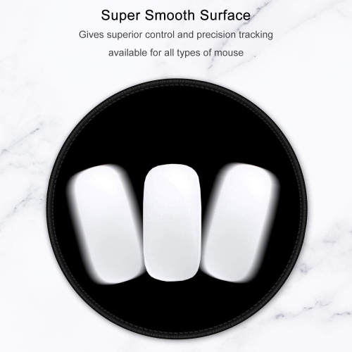 H Mouse Pad, Premium-Textured Small Round Mousepad 8.7 x 8.7 Inch Black, Stitched Edge Anti-Slip Waterproof Rubber Pretty Cute Computer Mat for