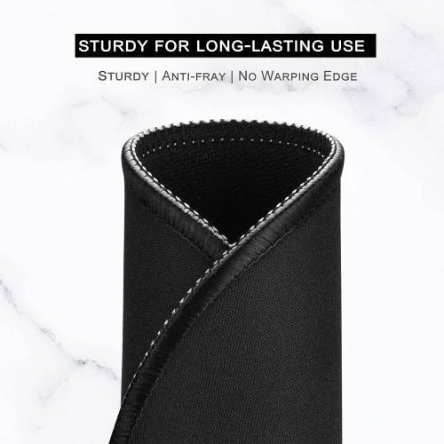 H Mouse Pad, Premium-Textured Small Round Mousepad 8.7 x 8.7 Inch Black, Stitched Edge Anti-Slip Waterproof Rubber Pretty Cute Computer Mat for