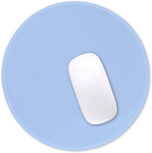 OECECA  H Mouse Pad, Premium-Textured Small Round Mousepad 8.7 X 8.7 Inch Blue, Stitched Edge Anti-Slip Waterproof Rubber Pretty Cute Computer Mat For