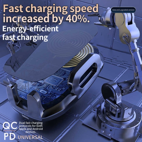 Nouveau chargeur sans fil de 15 W à chargement rapide Support de téléphone d'auto à gravité pour bouche d'air de voiture