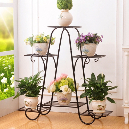 UNHO 6 Tier Plant Stands for Indoor and Outdoor, Metal Plant Stand Shelf, Flower Pot Holder Shelf for Multi Plants, Multilayer Potted Planters