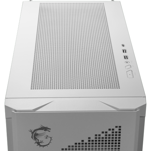 MSI MPG Velox 300R Airflow PZ White - Mid-Tower Gaming PC Case - Tempered Glass Side Panel - 2 x 160 mm Dual Layer Blades Fans - Support up to 360mm