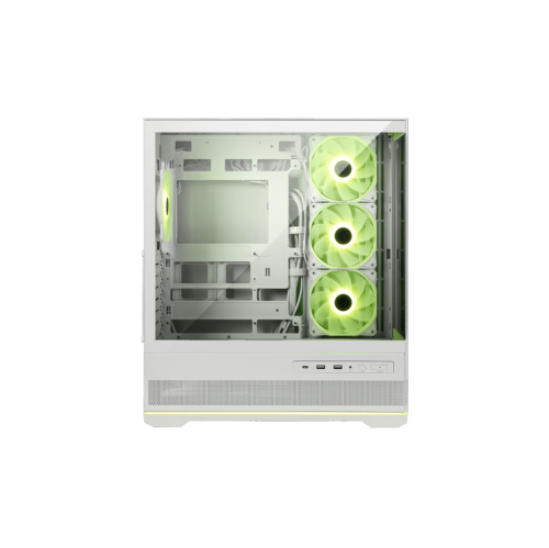 MSI MAG PANO 110R PZ White - Mid-Tower Gaming PC Case - Tempered Glass Side Panel - 3 x 120mm ARGB Fans - Support up to 360mm Radiator - Mesh Panel