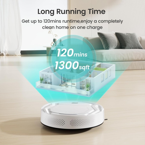 Lefant Robot Vacuums, 2200Pa Strong Suction, 120 Min Runtime, WiFi/App/Alexa Control, Self-Charging Robotic Vacuum Cleaner, Slim, Quiet, 6 Cleaning