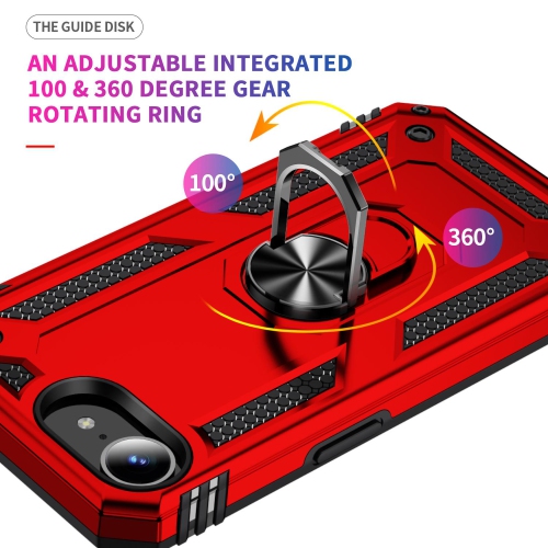 Étui Slim Armor double couche de XCRS pour iPhone 16e – Couvercle de béquille à anneau magnétique intégré