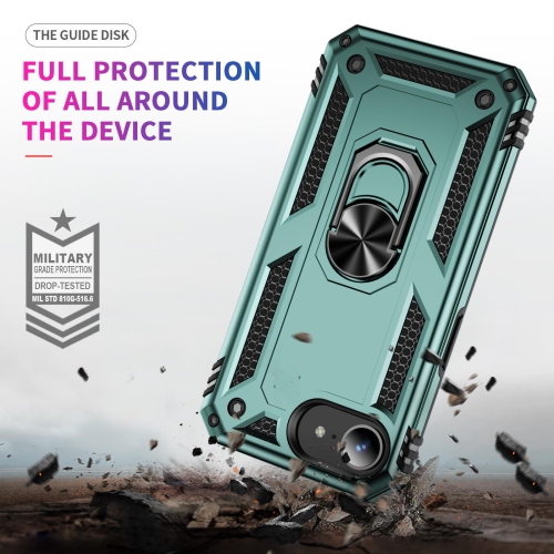 Étui Slim Armor double couche de XCRS pour iPhone 16e – Couvercle de béquille à anneau magnétique intégré