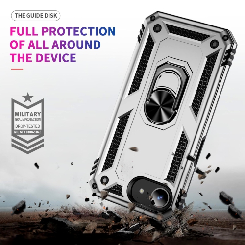 Étui Slim Armor double couche de XCRS pour iPhone 16e – Couvercle de béquille à anneau magnétique intégré