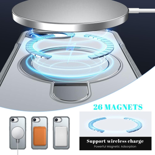 XCRS Vivid Magnetic Phone Cover with Rotatable Invisible Kickstand, Magsafe case for Apple iPhone 16e 2025