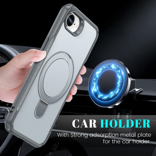 XCRS Vivid Magnetic Phone Cover with Rotatable Invisible Kickstand, Magsafe case for Apple iPhone 16e 2025