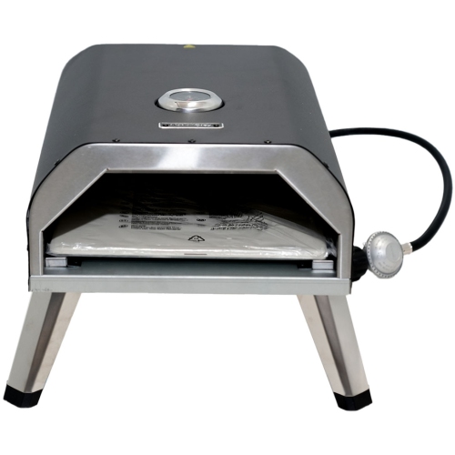 MotionGrey 12" Portable Gas Pizza Oven – Outdoor Propane Oven with Pizza Stone – Ideal for Backyard Cooking, Camping, and Parties – Reaches High