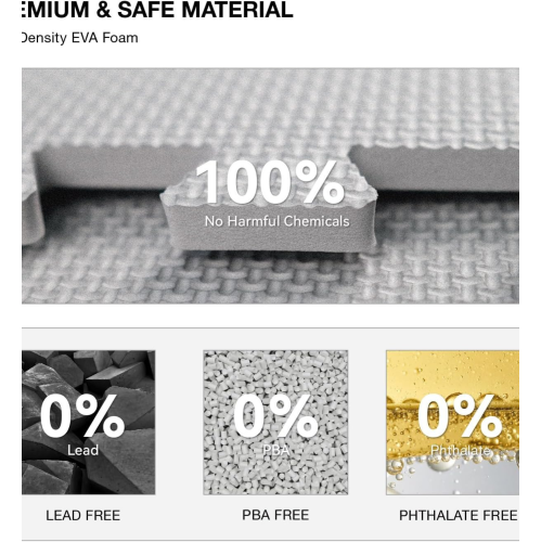 18 Tiles Gym Floor Mat, EVA Foam Puzzle Gym Mat, High-Density Interlocking Foam Floor Tiles for Home Gym, Play Workout Garage Kitchen Flooring, Black