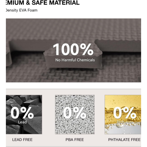 18 Tiles Gym Floor Mat, EVA Foam Puzzle Gym Mat, High-Density Interlocking Foam Floor Tiles for Home Gym, Play Workout Garage Kitchen Flooring, Black