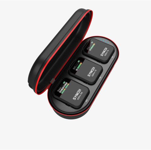 SYNCO – Micro-cravate sans fil, G2(A2) Pro 2.4G double micro-cravate avec étui 656 pi 8H pour Vlog Live Stream en ligne YouTube pour appareil photo
