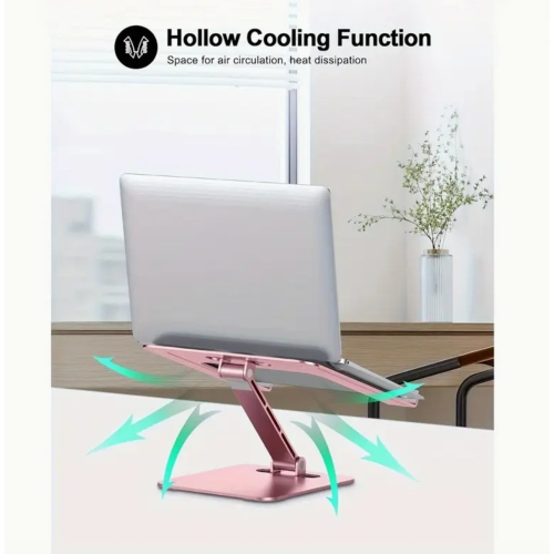 Laptop Stand For Desk, Ergonomic Adjustable Foldable Computer Stand With Heat-Vent, Aluminum Alloy Laptop Riser Compatible With MacBook Air, Pro,