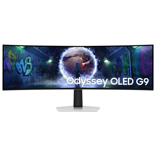 SAMSUNG  Refurbished (Fair) - Odyssey G9 49" Qhd 240Hz 0.03Ms Gtg Curved Oled G-Sync/freesync Gaming Monitor (Ls49Dg936Snxgo) - In Silver