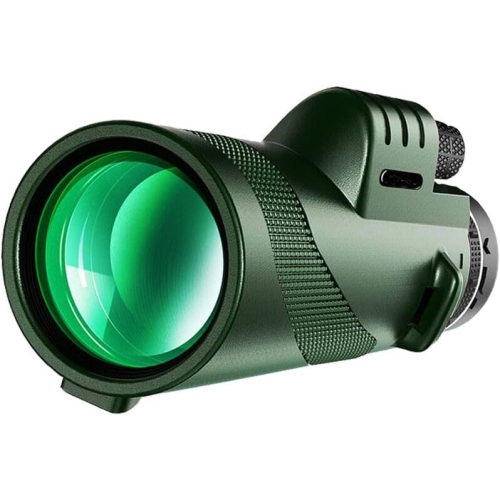 Monoculaire HD d'extérieur avec adaptateur pour téléphone intelligent Monoculaire - Vert