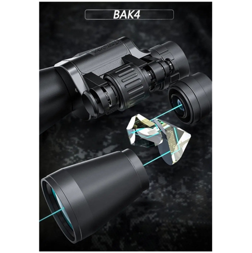 Jumelles haute puissance HD 20 x 50, jumelles étanches compactes professionnelles, jumelles voyage extérieur - Noir