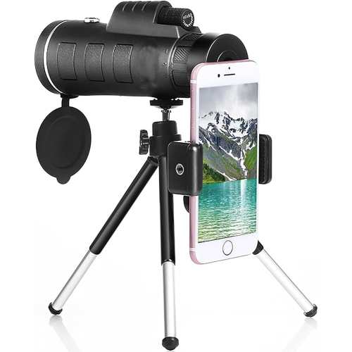 GREEN SCENIC  40X60 Monocular Telescope HD Zoom Monocular Binoculars With Smartphone Holder And Tripod Fmc Bak4 Weak Night Vision Pocket Telescope