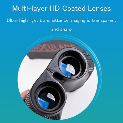 Jumelles 10x25 repliables inverses, télescope d'extérieur portatif durable avec mise au point réglable